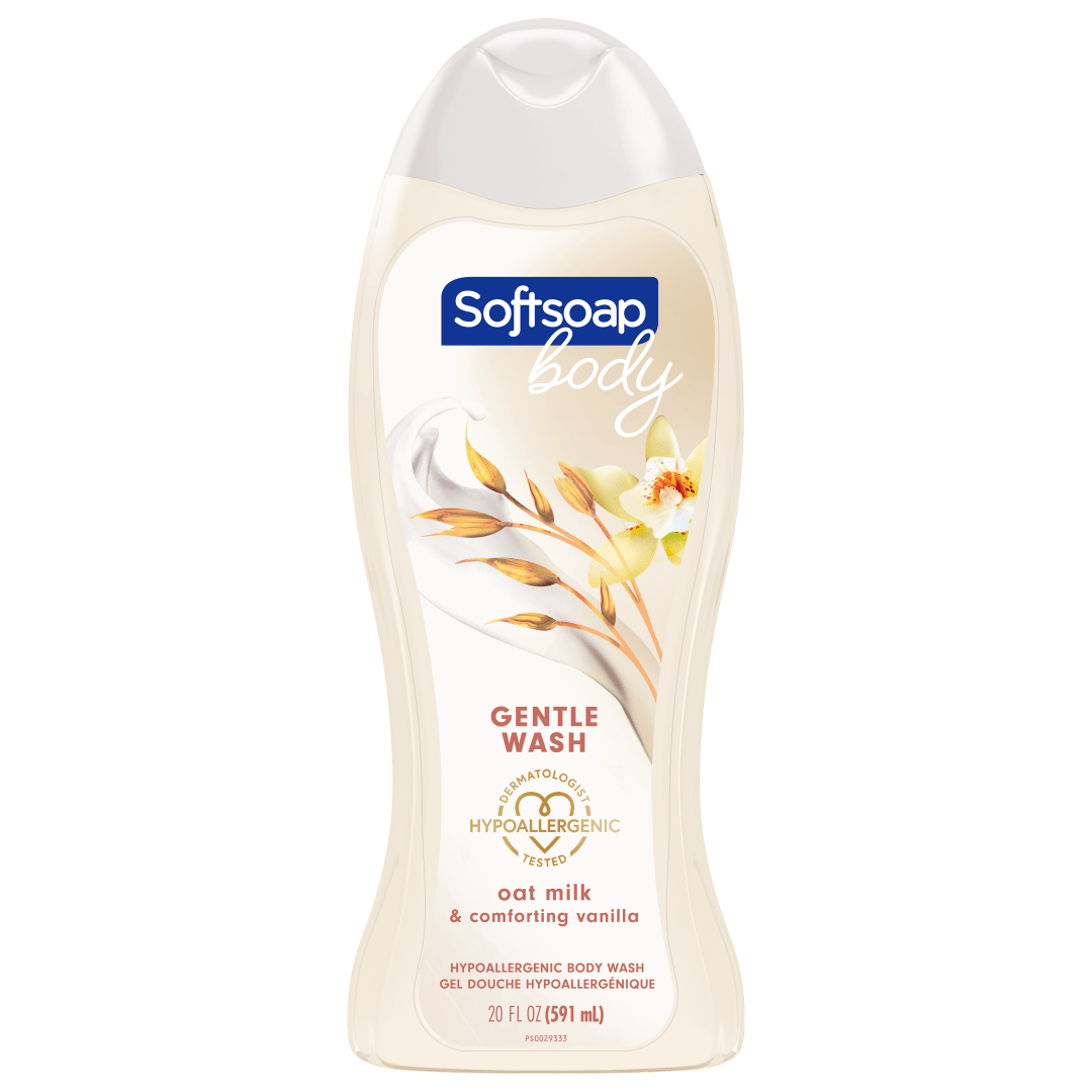 Softsoap Oat Milk & Vanilla Body Wash, Hypoallergenic Body Wash for Sensitive Skin, 20 Oz