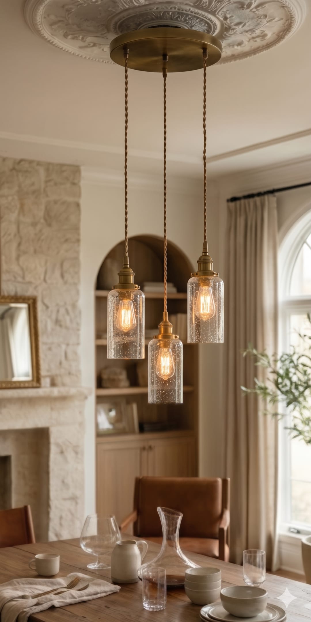 Glory Point - Brushed Brass - Multi Pendant