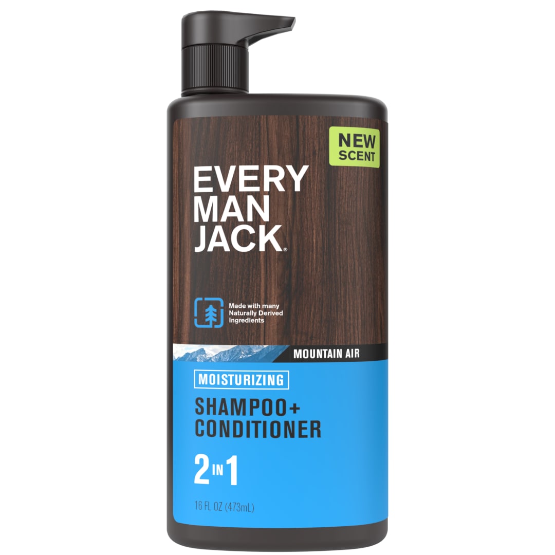 Every Man Jack Mountain Air Daily 2-in-1 Shampoo & Conditioner for Men, Naturally Derived, 16 fl. oz