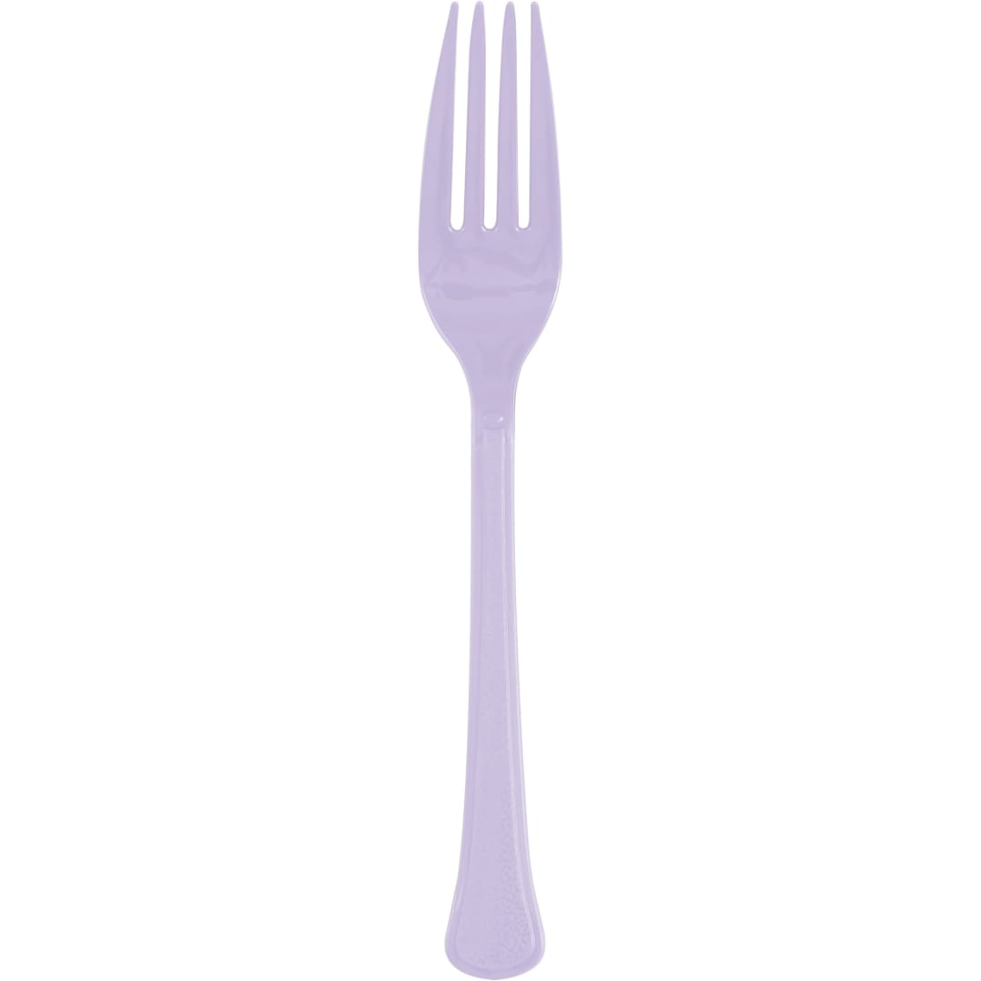 Lavender Solid Premium Plastic Forks, 20ct