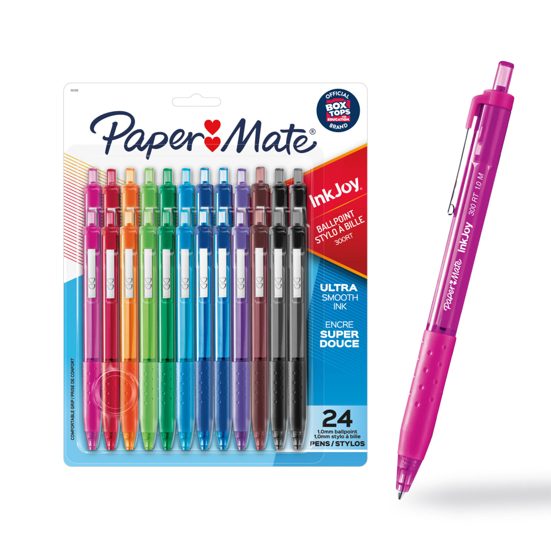 Paper Mate InkJoy 300RT Retractable Ballpoint Pens, Medium Point (1.0 mm), Assorted, 24 Count