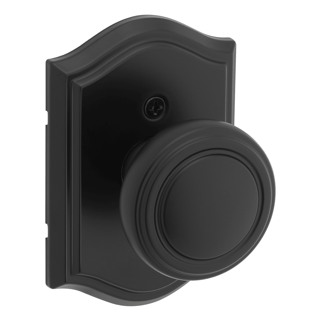 Henrik Arched Half Dummy Door Lever in Matte Black with Microban Protection