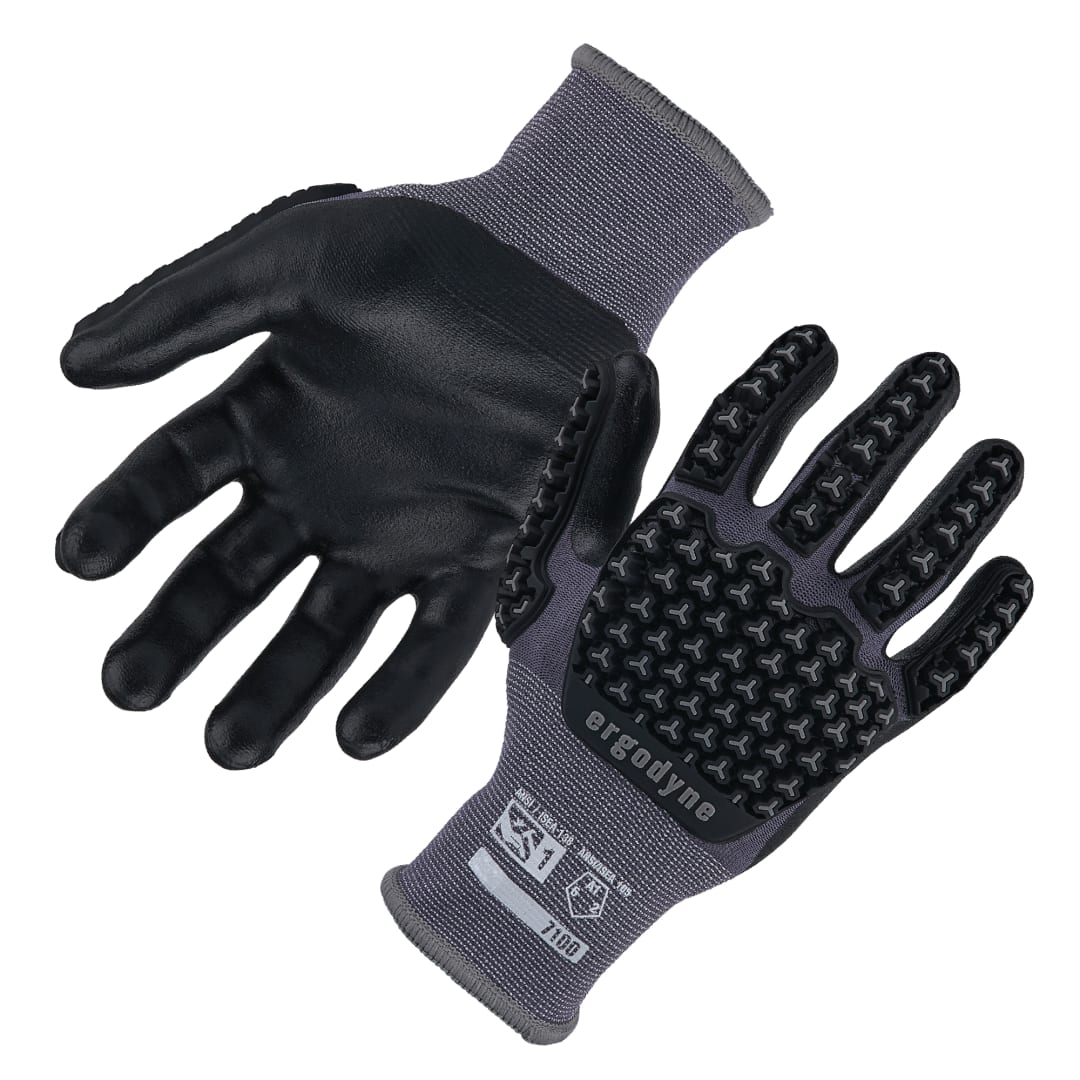 7100 2XL Gray Nitrile Coated Impact Gloves