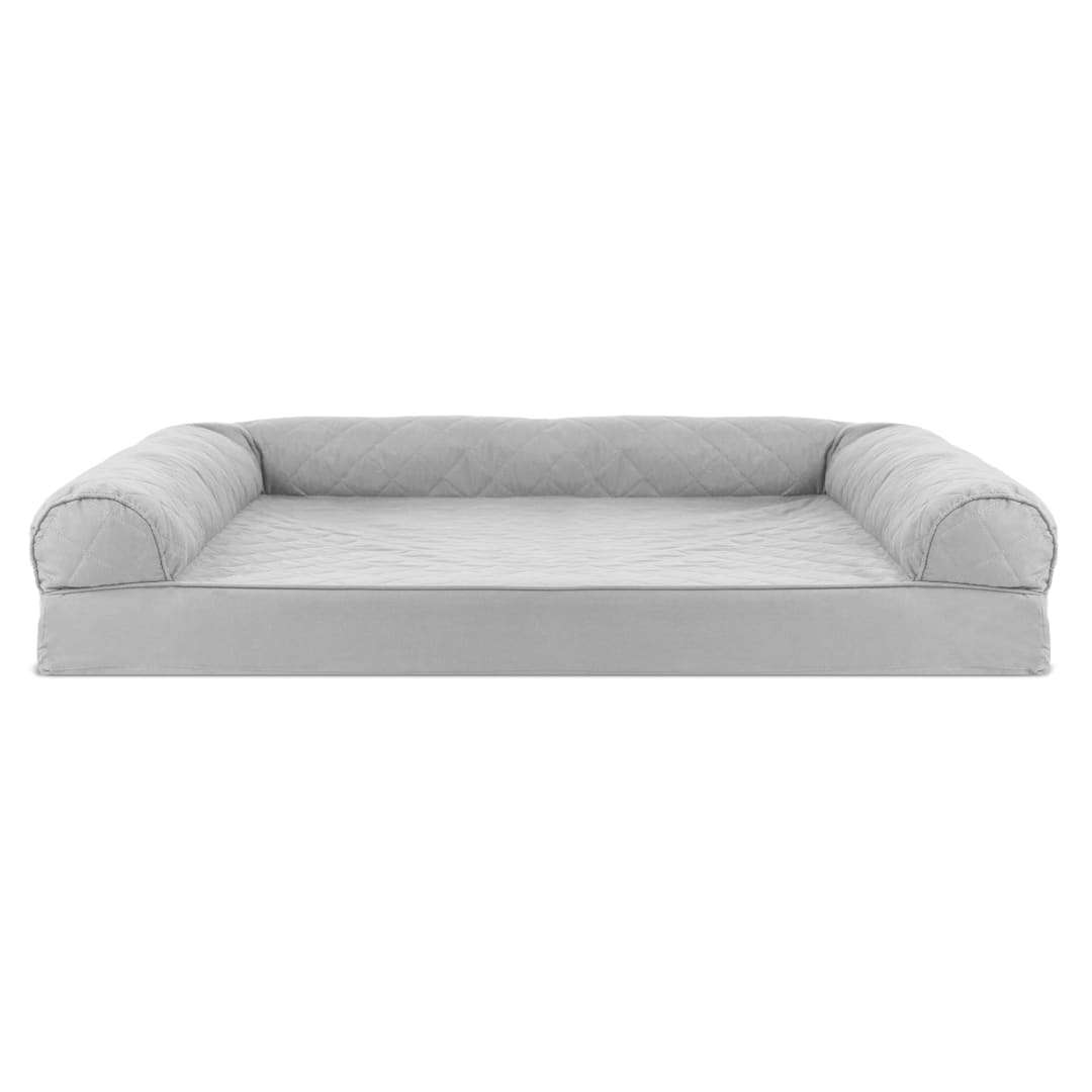FurHaven Quilted Full Support Mattress Sofa Pet Bed, Silver Gray, Jumbo