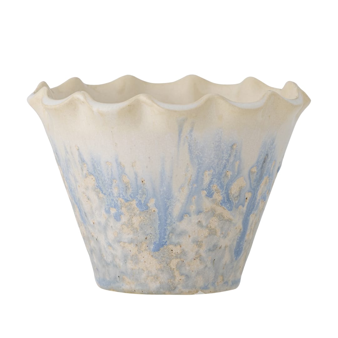 82061338 - Bertha Flowerpot, Blue, Stoneware STOCK: 40