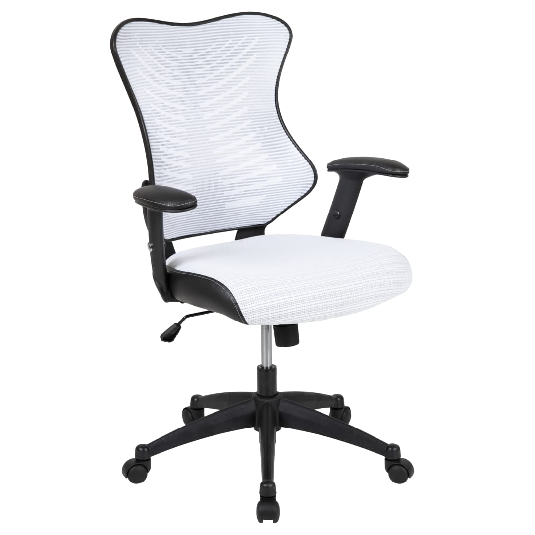 Kale High Back Designer White Mesh Executive Swivel Ergonomic Office Chair with Adjustable Arms