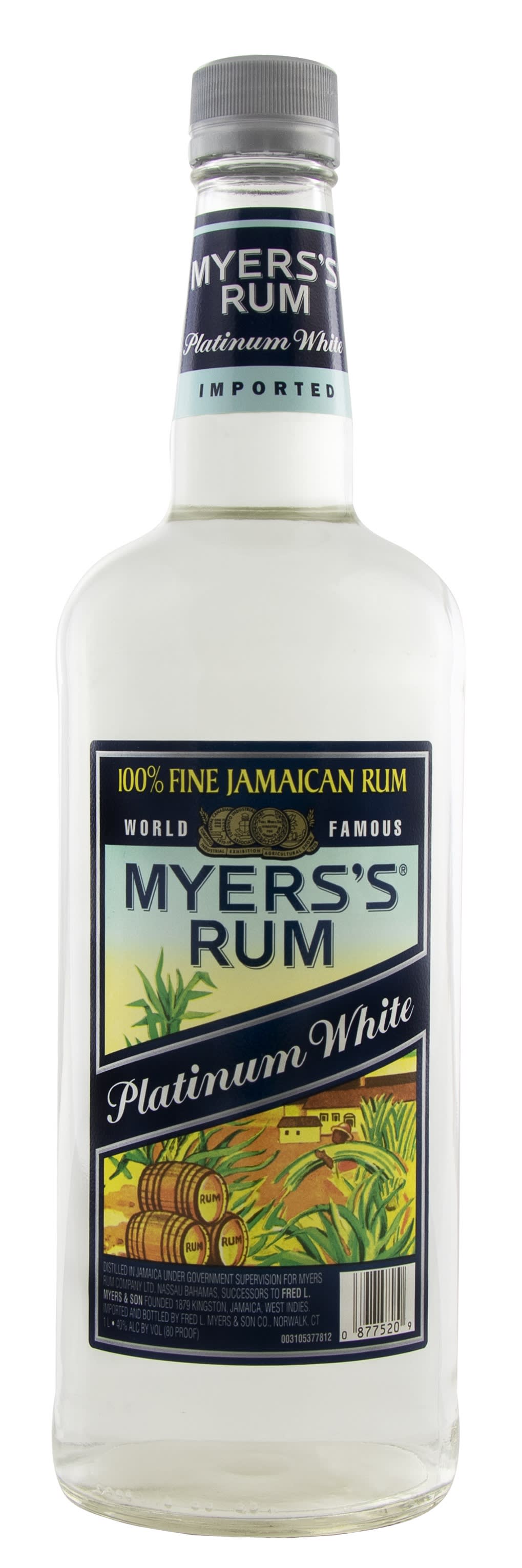 Myers's Platinum White Jamaican Rum 1l 80 Proof