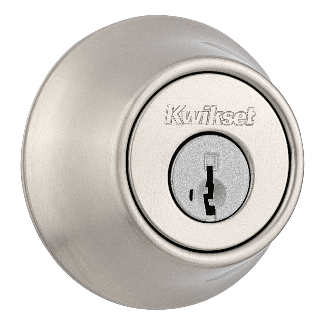 660 Single Cylinder Round Deadbolt in Satin Nickel featuring SmartKey Security