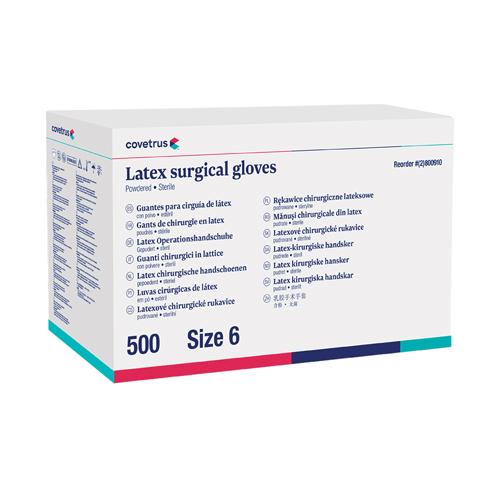 Covetrus Lightly-Powdered Latex Surgical Glove, White, Size 6, Sterile