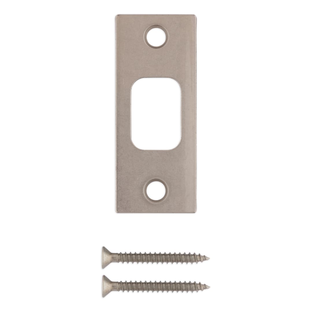 Deadbolt Square Corner Strike, 1-1/8" x 2-3/4" for Satin Nickel Finish