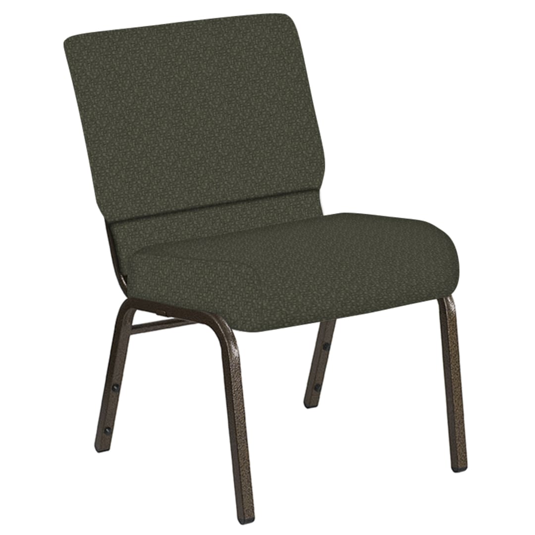 21''W Church Chair in Mirage Fern Fabric - Gold Vein Frame