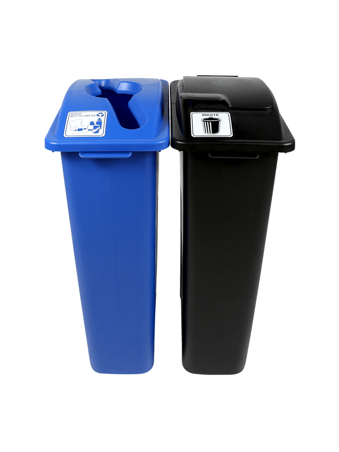  WASTE WATCHER - Double - Kit - Mixed Recyclables-Waste - Mixed-Solid Lift - Blue-Black