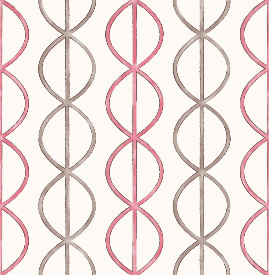 Banning Stripe Pink Geometric Wallpaper