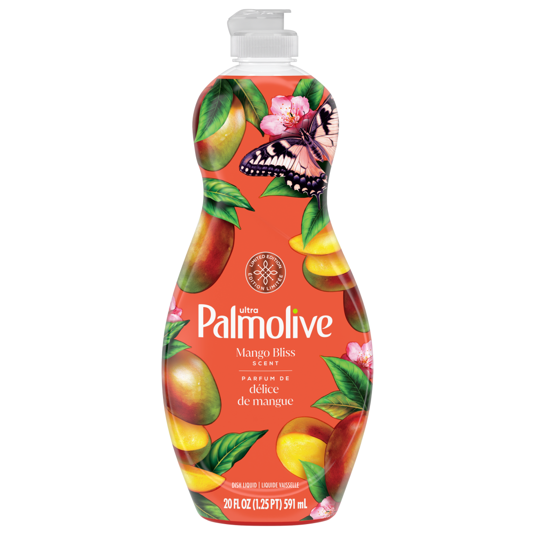 Savon à vaisselle liquide Palmolive Ultra Puissant, Édition limitée, parfum de délice de mangue, bouteille de 591 ml