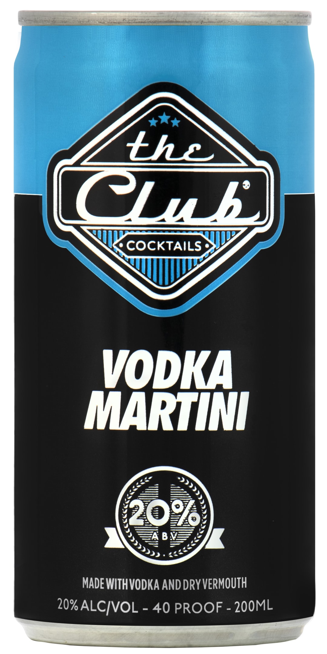 The Club Vodka Martini 200ml Can 40 Proof