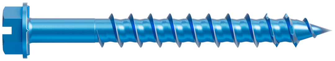 Simpson Strong-Tie TNT25214H Titen Turbo™ — 1/4 in. x 2-1/4 in. Hex-Head Concrete and Masonry Screw, Blue (100-Qty) (Pack of 5)