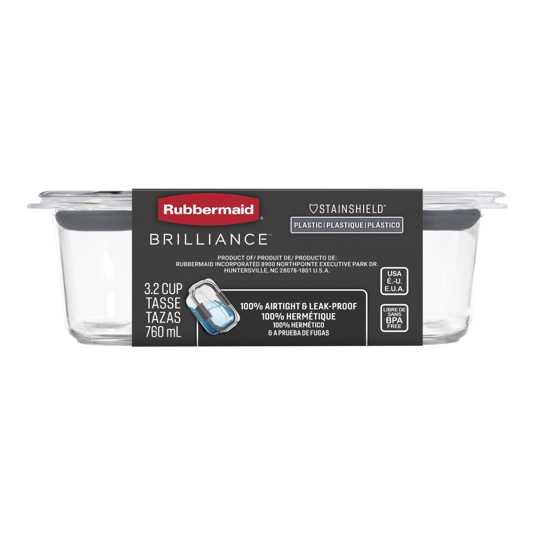 Rubbermaid Brilliance 3.2-Cup Rectangle Food Storage Container