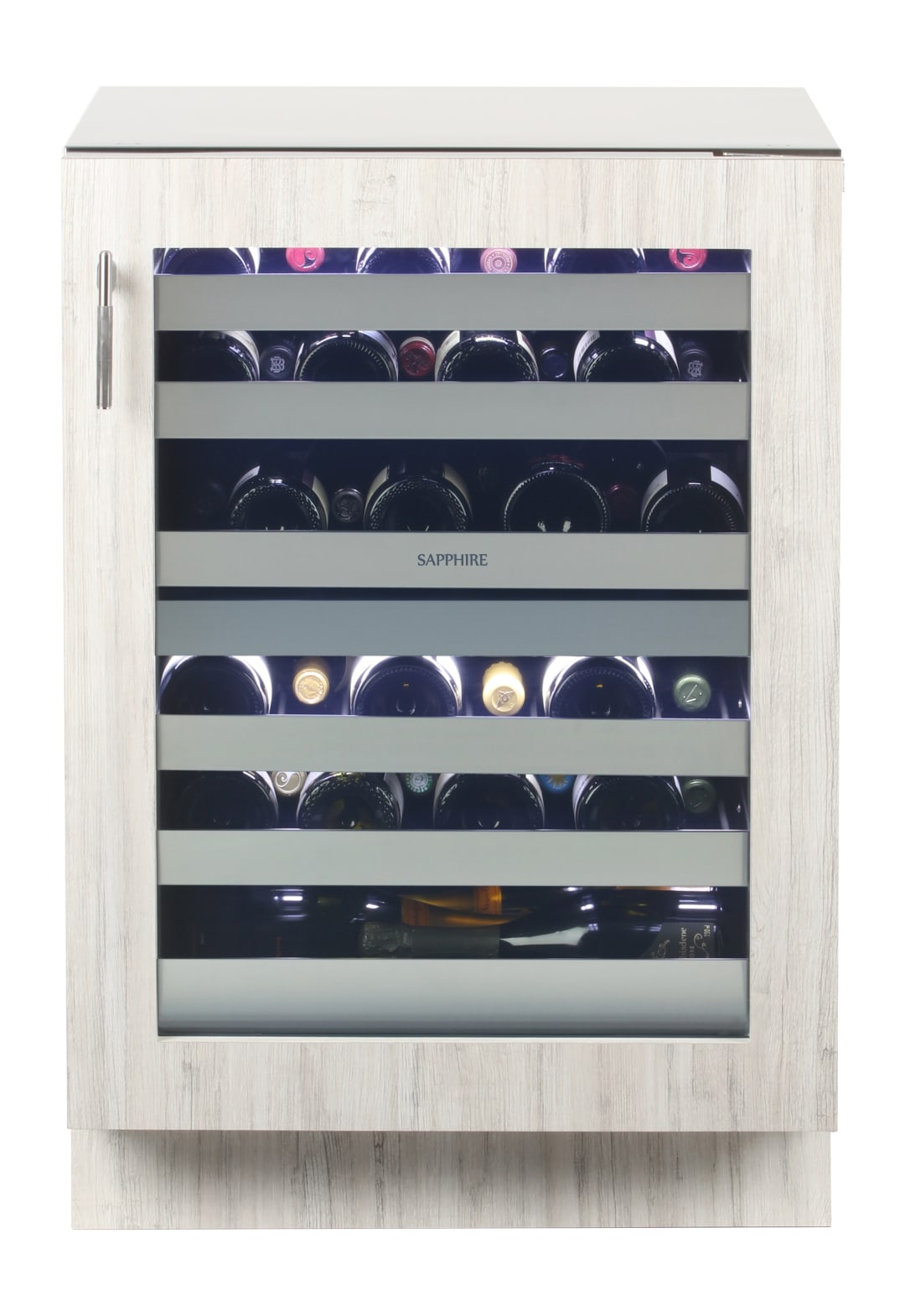 Sapphire Series 5 Indoor Dual Zone Wine Refrigerator, Panel Ready, 24"W, 43 Bottle Capacity, in Stainless Steel (SW24DZPR)