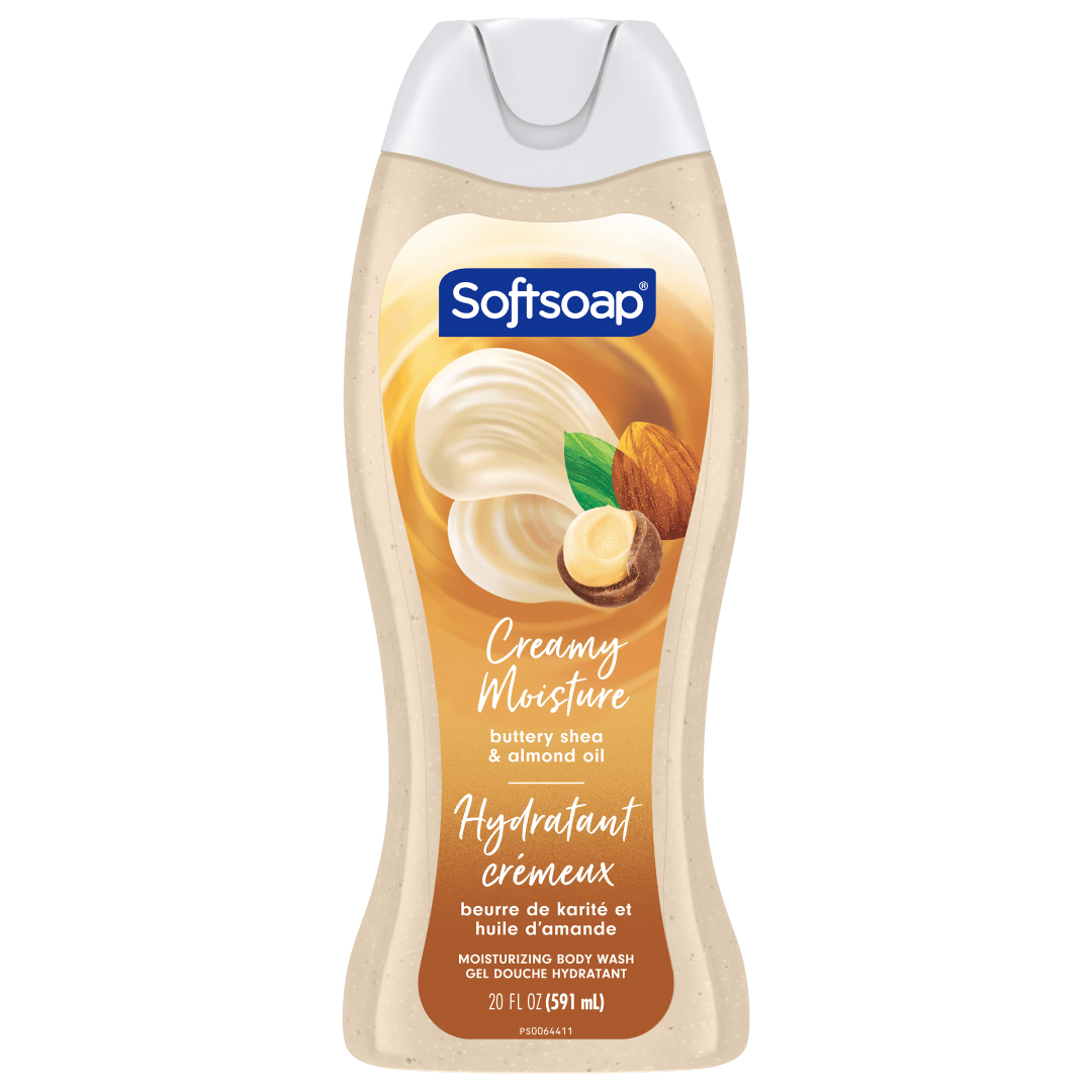 Softsoap Creamy Moisture Body Wash, Paraben Free, pH Balanced Moisturizing Body Wash, Buttery Shea and Almond Oil Scent, 20 fl oz