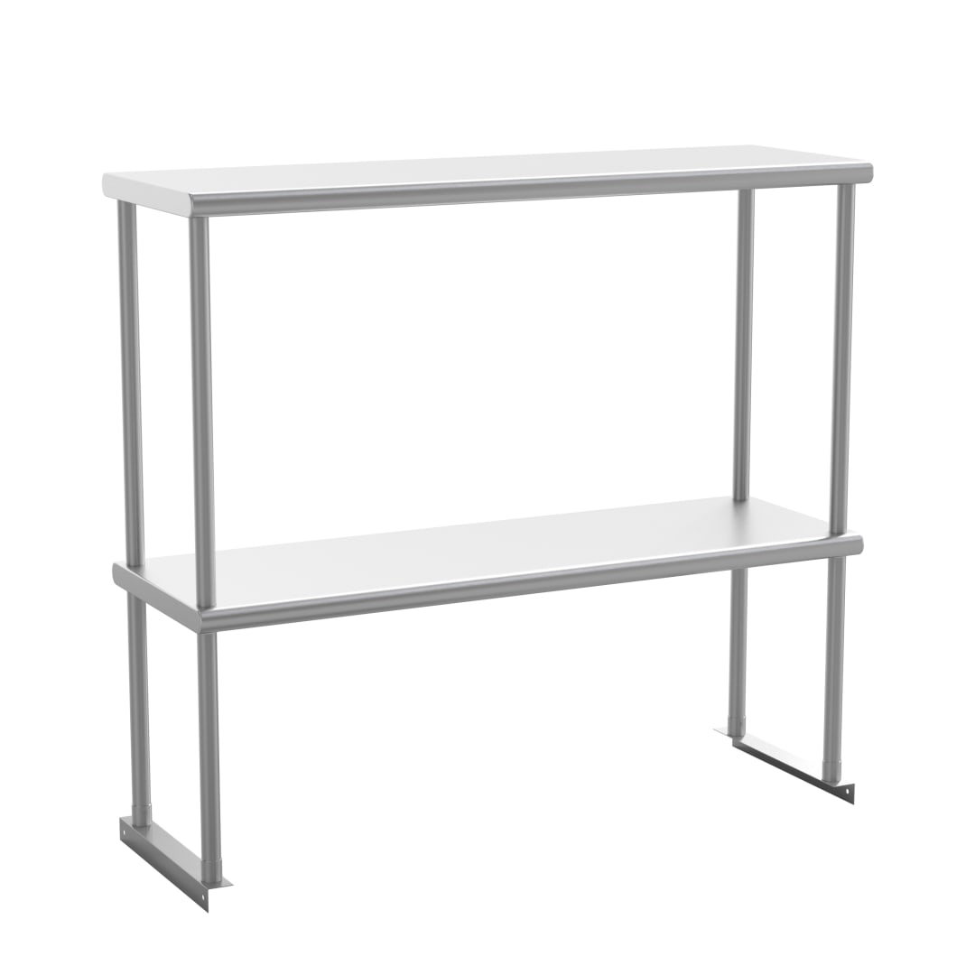 Reese Commercial Grade 430 Stainless Steel 18 Gauge NSF Certified 36" x 12" Metal Kitchen Double Overshelf