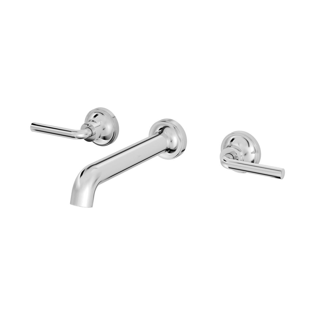 Tenet 2-Handle Wallmount Widespread Bathroom Faucet in Polished Chrome