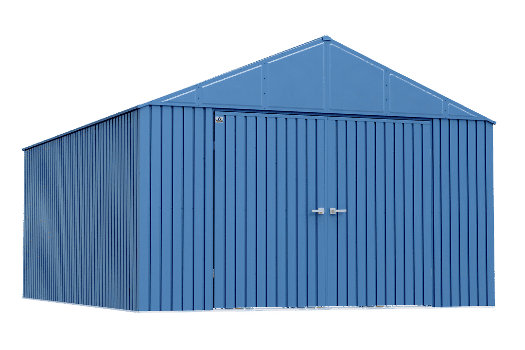 Arrow Elite 12 x 16 x 8 ft Blue Grey Steel Storage Shed