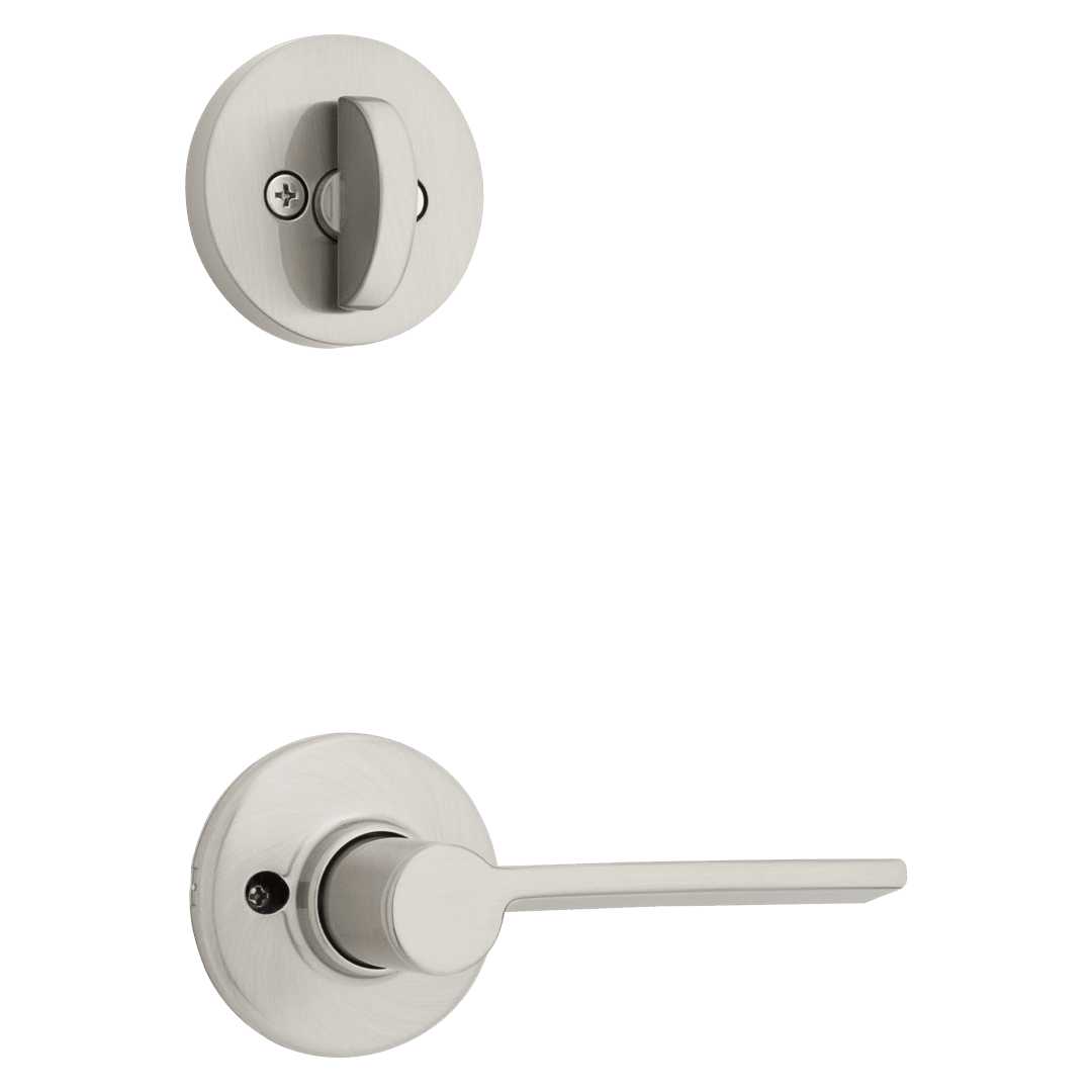 966 Single Cylinder Interior Pack w/ Left-Handed Round Rose Ladera Lever Handlesets in Satin Nickel