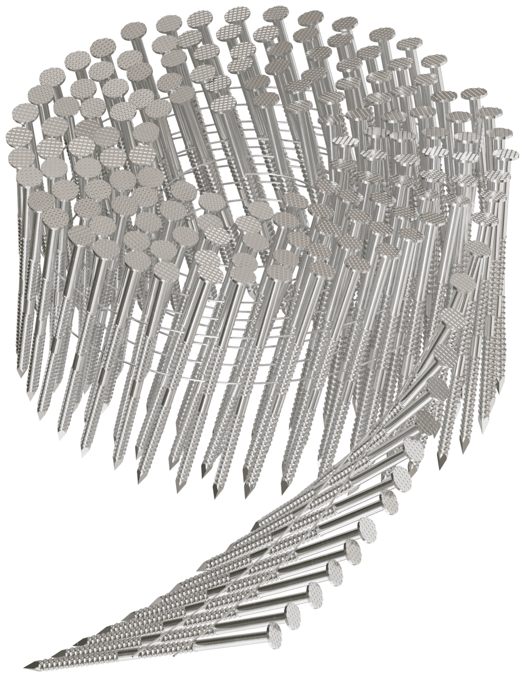 Simpson Strong-Tie S12A250PNB 15° Wire Coil, Full Round Head, Ring-Shank Decking/Framing Nail — 2-1/2 in. x .099 in. Type 304 (3600-Qty) (Pack of 90)