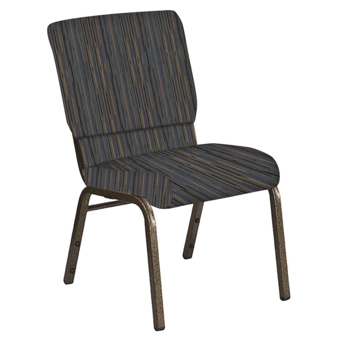 Embroidered 18.5''W Church Chair in Canyon Sky Fabric - Gold Vein Frame