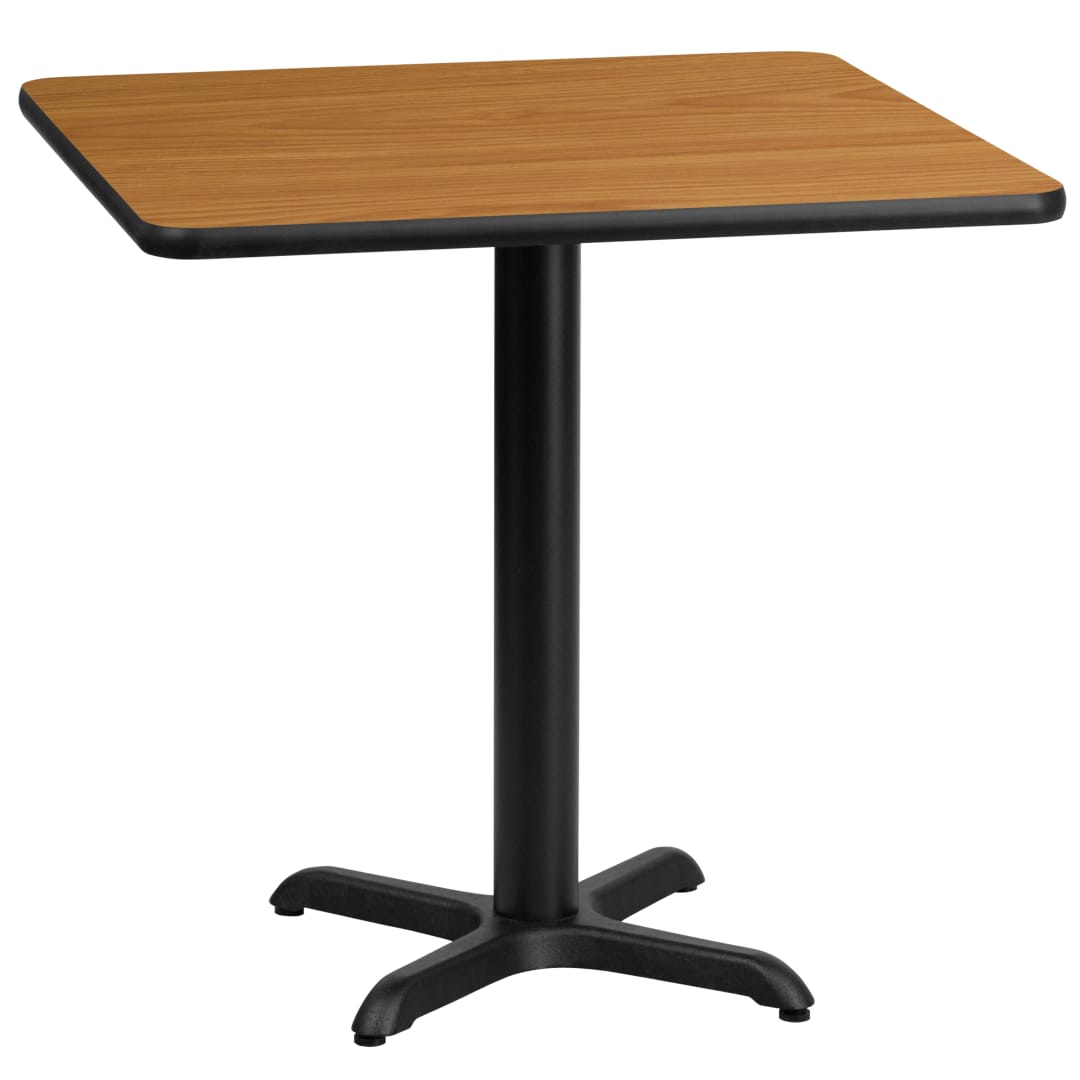 Graniss 30'' Square Natural Laminate Table Top with 22'' x 22'' Table Height Base
