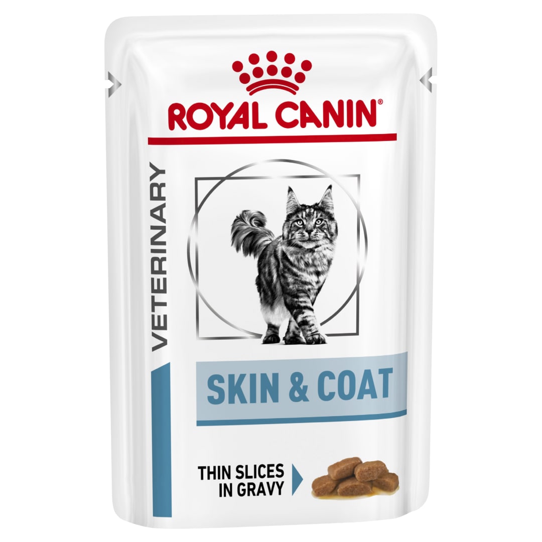 Royal Canin Veterinary Diet Feline Skin &amp; Coat Pouch Wet Cat Food, 85g
