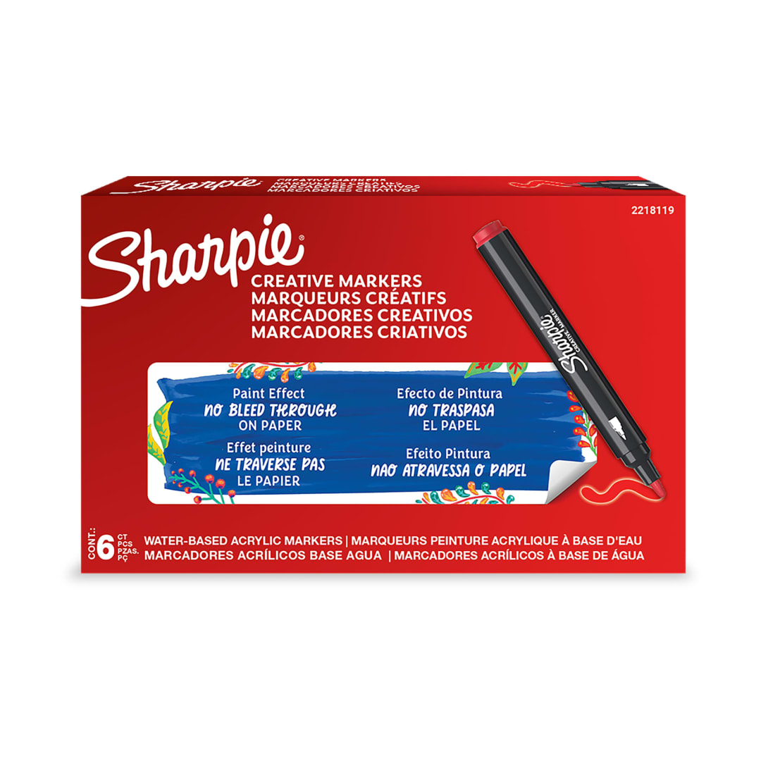 Sharpie Creative Marker, Water-Based Acrylic Marker, Bullet Tip, Red, 1 Count