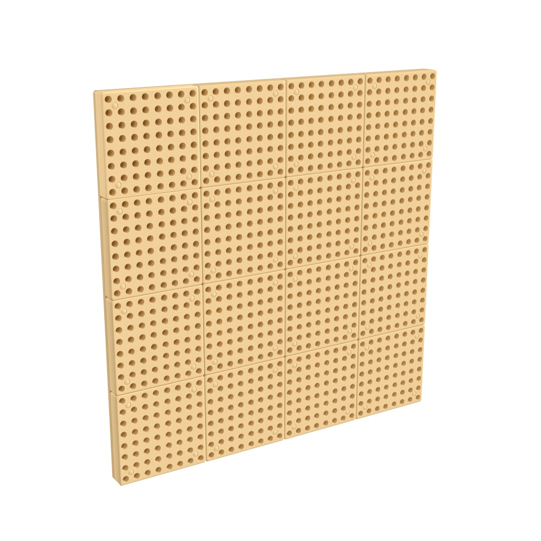 Bright Beginnings Commercial Grade Multipurpose Modular STEAM Wall Peg System Panel - 31.5"L x 31.5"H, Natural
