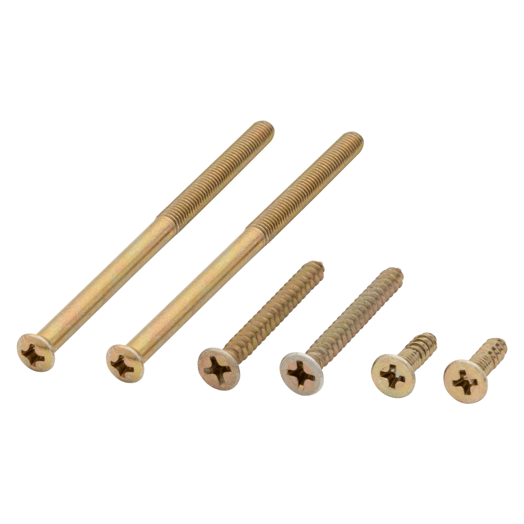 Deadbolt Double Cylinder Screw Pack for Polished Brass Finish