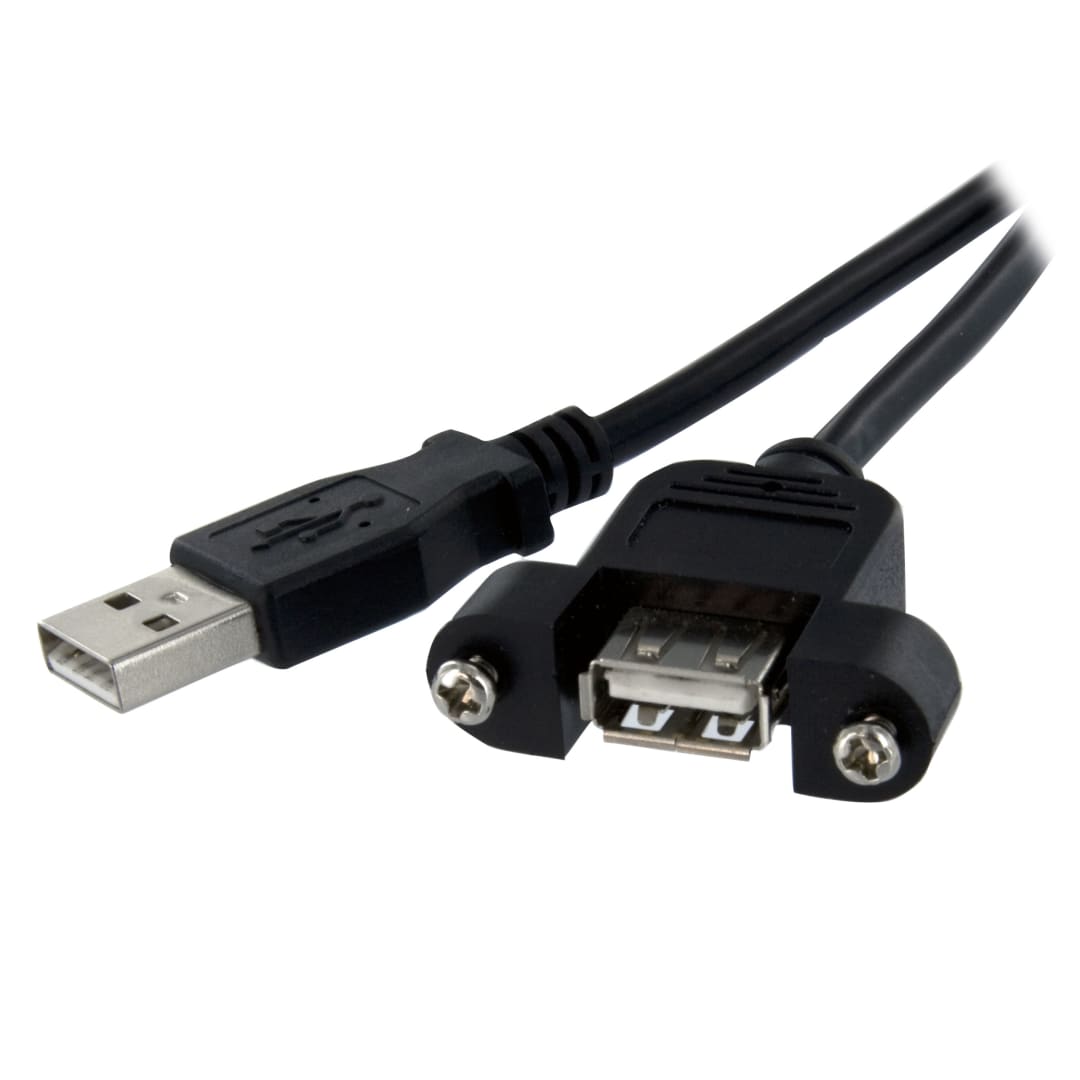 10 ft Panel Mount USB A to A Cable - F/M