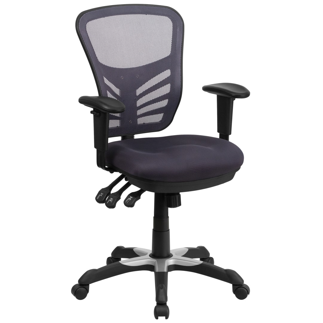 Nicholas Mid-Back Dark Gray Mesh Multifunction Executive Swivel Ergonomic Office Chair with Adjustable Arms