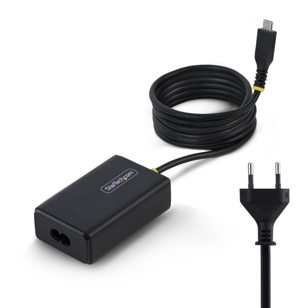65W, Adapter Brick, 1x 2m USB-C Tethered Cable, Black, EU