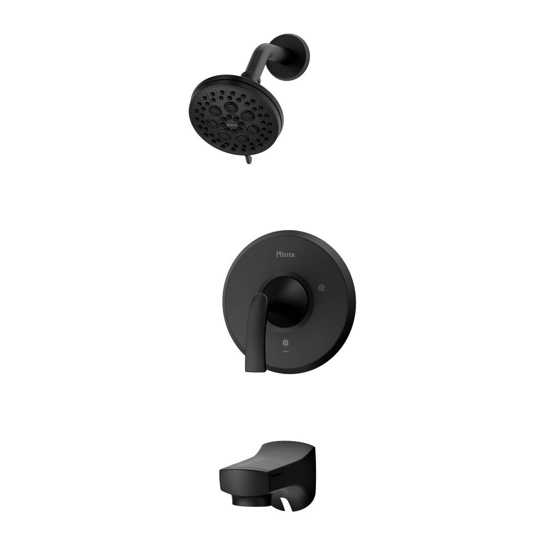 Karci 1-Handle Tub & Shower Faucet in Matte Black