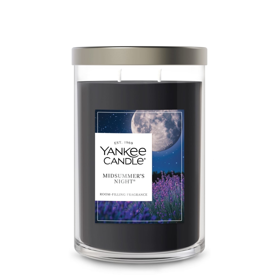 Yankee Candle® Large Tumbler Scented Candle with up to 80 Hour Burn Time, Premium Plant Wax Blend for Consistent Burn, 20 oz Tumbler Candle with Room Filling Fragrance, Midsummer's Night