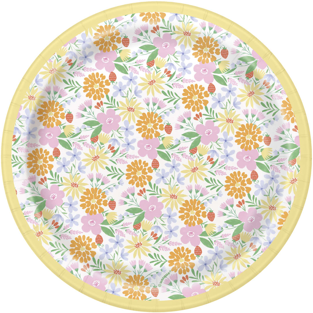 Spring Picnic Round 7" Dessert Plates, 8ct