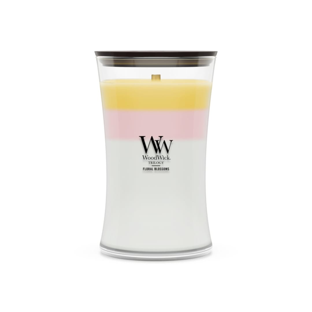 Woodwick Floral Blossoms Large Hourglass Trilogy Candle