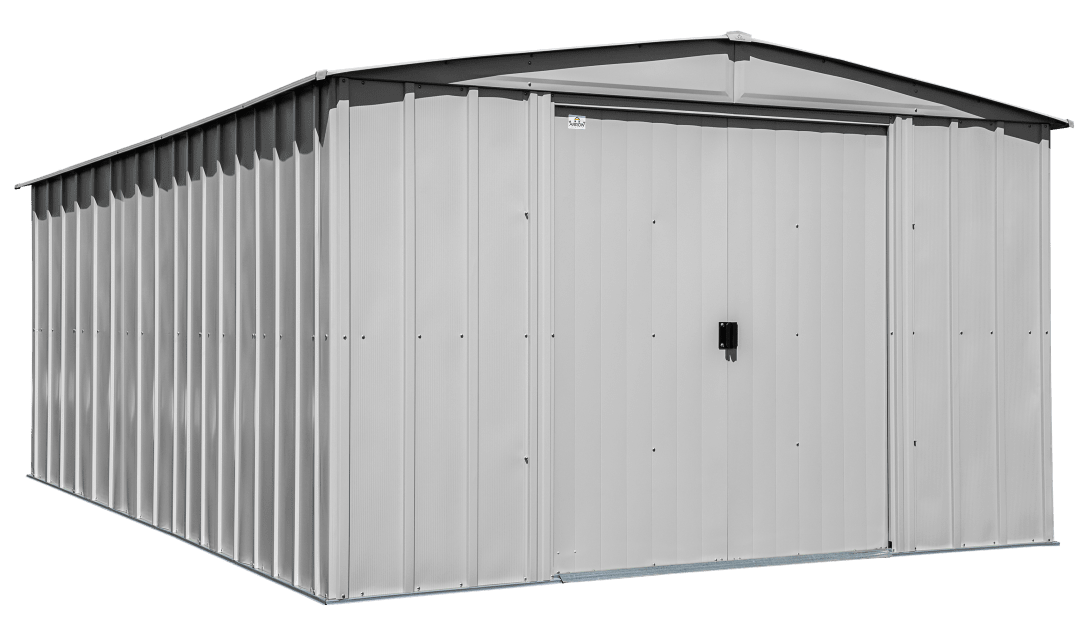 Classic Steel Storage Shed, 10X14, Flute Grey