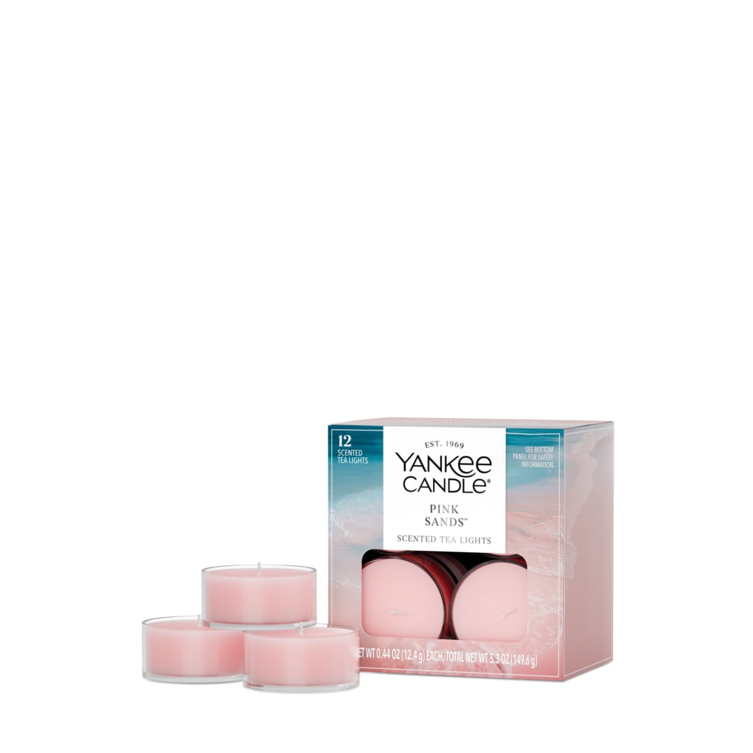 Yankee Candle Scented Tealight Candles, 12-Pack, Pink Sands Mini Candles