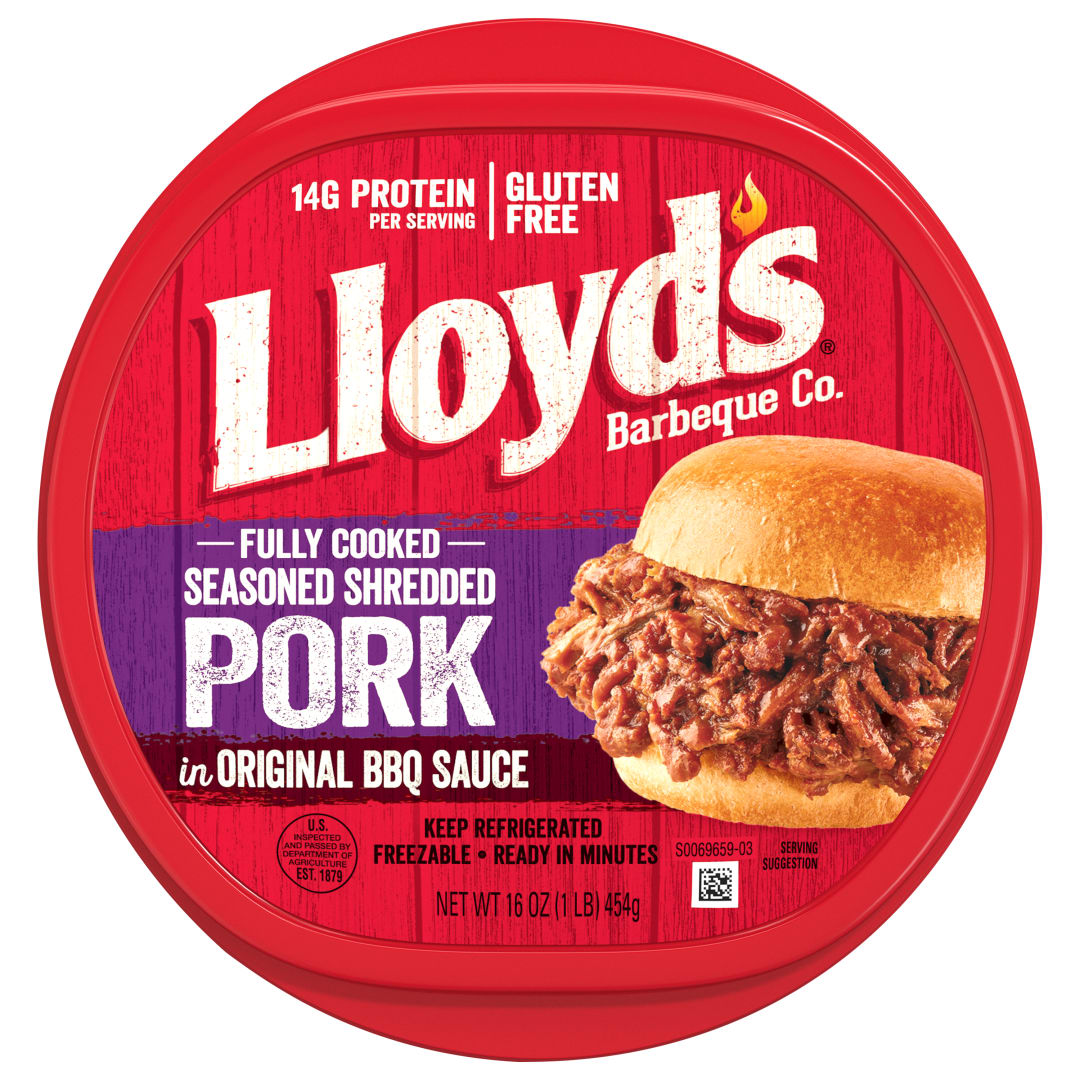 LLOYD'S Seasoned Shredded Pork In Original BBQ Sauce Case
