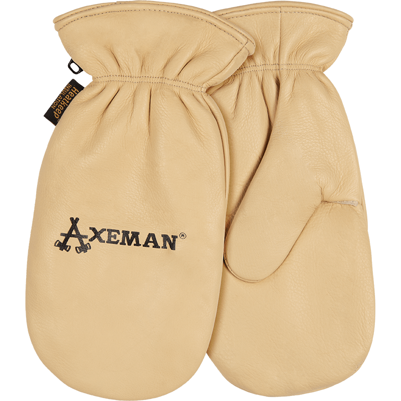 Laser Engraved Axeman® Lined Grain Cowhide Mitt