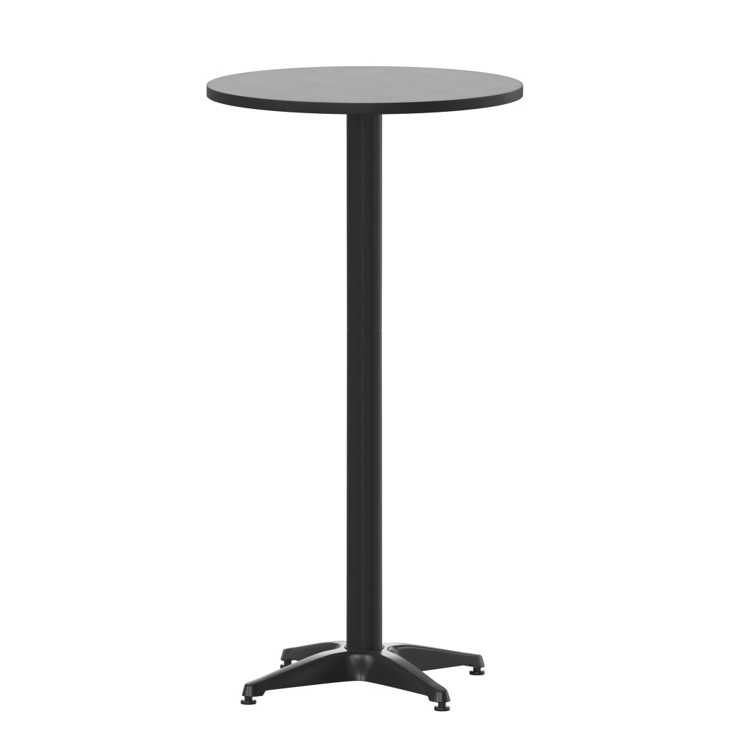 Mellie 23.5" Black Round Metal Indoor-Outdoor Bar Height Table
