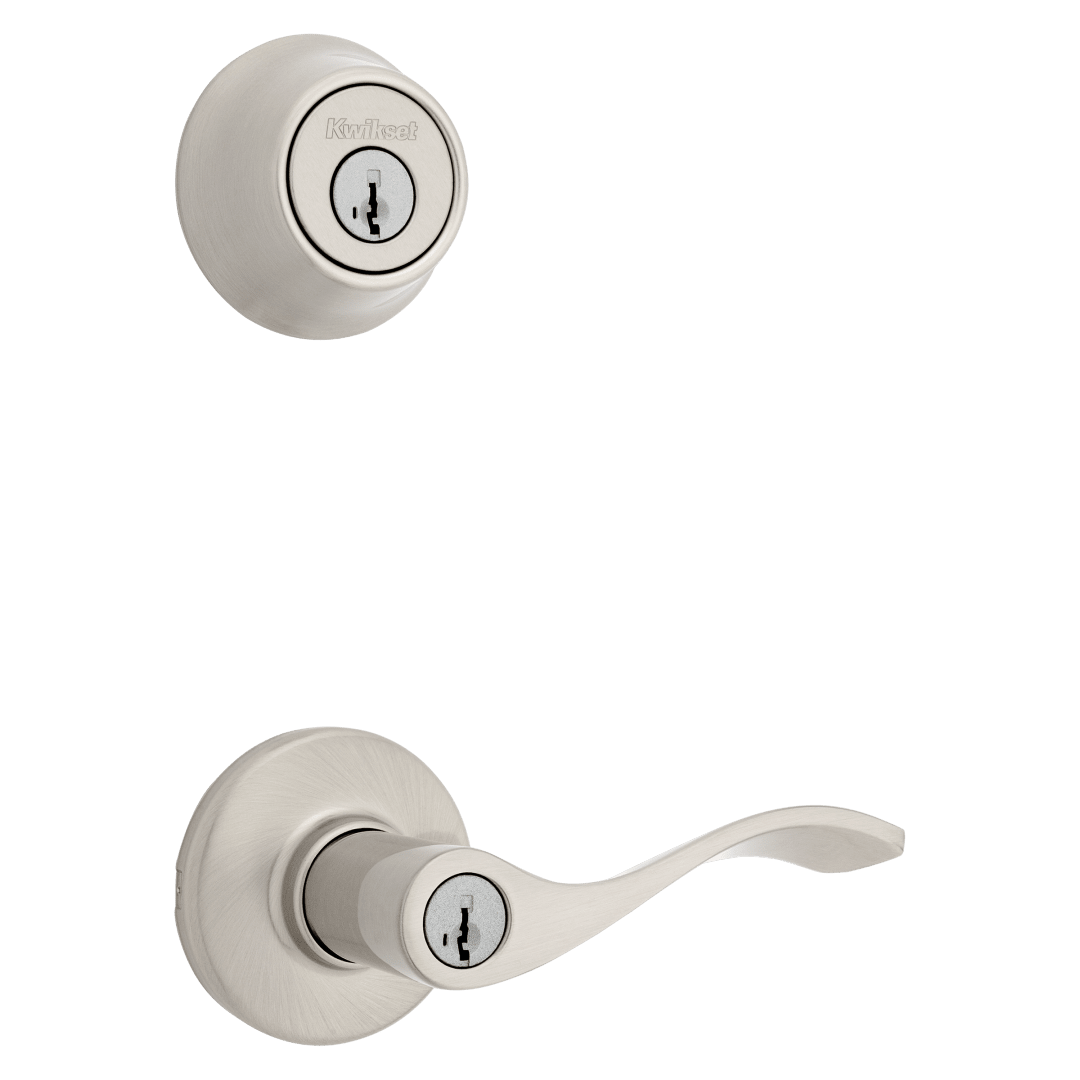 Balboa Round Combo Pack Lever in Satin Nickel featuring SmartKey Security