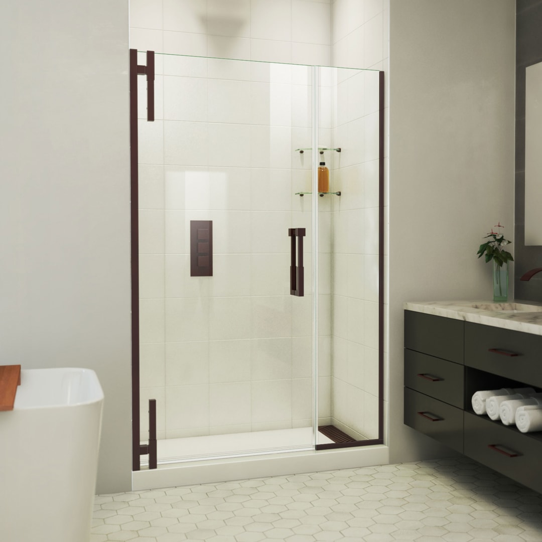 DreamLine Ascend 46 - 47 inch W x 72 inch H Frameless Pivot Shower Door in Oil Rubbed Bronze