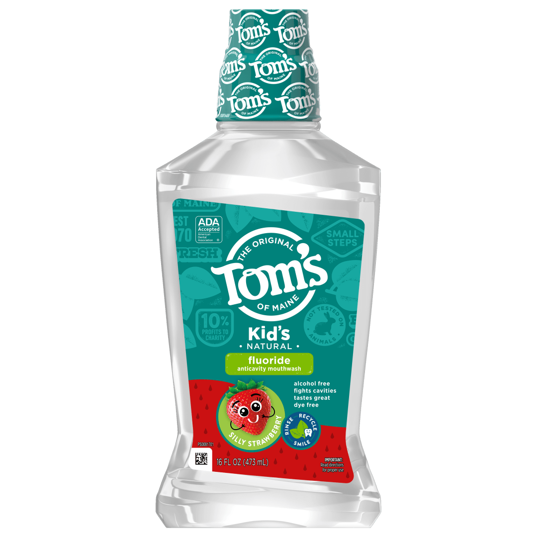 Tom's of Maine Children's Anticavity Fluoride Rinse Mouthwash, Silly Strawberry, 16 oz. 6-Pack