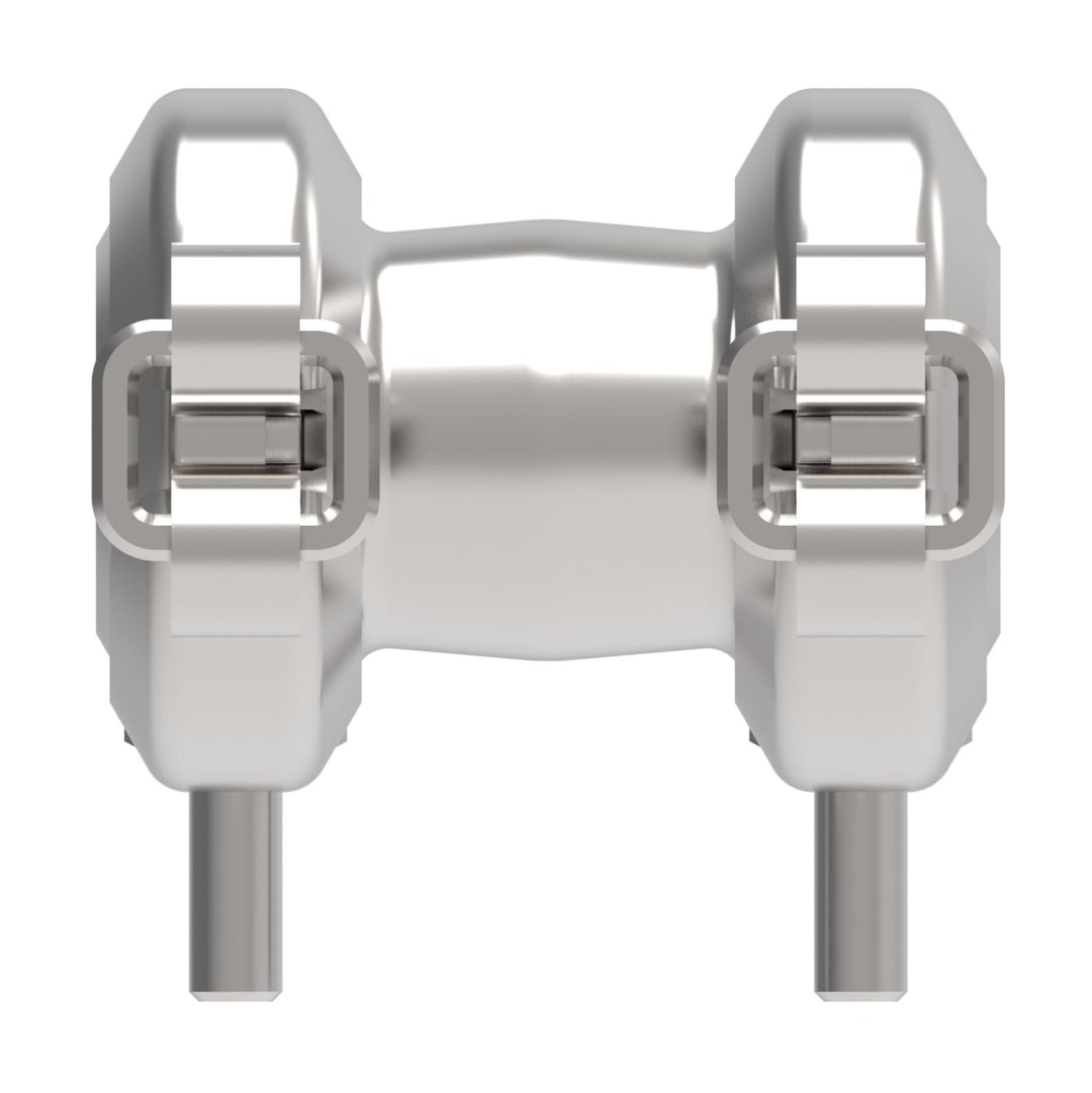 Flexmaster Straight joint for rigid pipe - Standard gasket: Buna‑N (NBR) Plated steel sleeve 0.5" pipe OAL 2.25"
